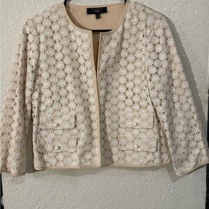 Talbots Beige Floral Lace Women's Blazer